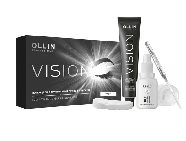 VISION НАБОР для окрашивания бровей и ресниц (Графит) OLLIN PROFESSIONAL