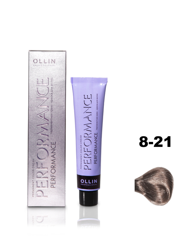 OLLIN PERFORMANCE  8/21 светло-русый фиолетово-пепельный 60мл Перманентная крем-краска для волос