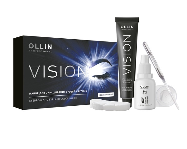 VISION НАБОР для окрашивания бровей и ресниц (Иссиня-черный) OLLIN PROFESSIONAL