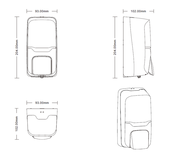 DHB102 Дозатор жидкого мыла "MERIDA HARMONY MINI" (0,5 л.) ABS-пластик