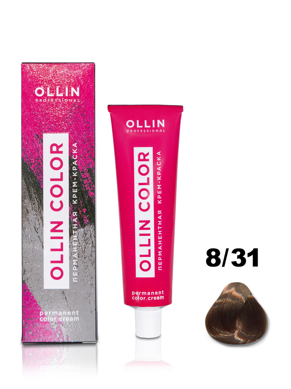 OLLIN COLOR  8/31 светло-русый золотисто-пепельный 60мл Перманентная крем-краска для волос