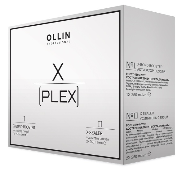 OLLIN X-PLEX НАБОР (№1 X-Bond Booster Активатор связей 250мл; №2 X-Sealer Усилитель связей 2х250мл)