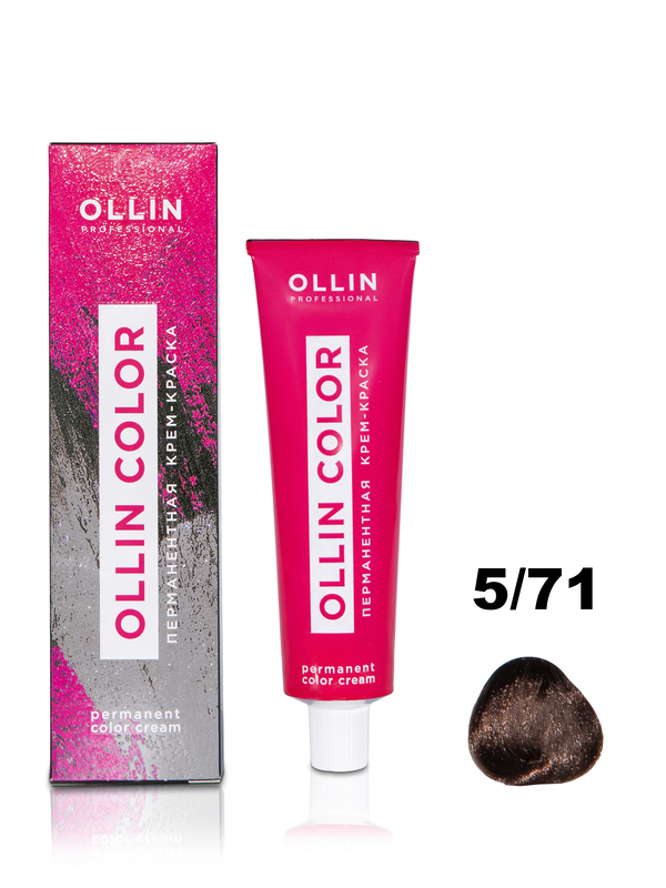 OLLIN COLOR  5/71 светлый шатен коричнево-пепельный 100 мл Перманентная крем-краска для волос