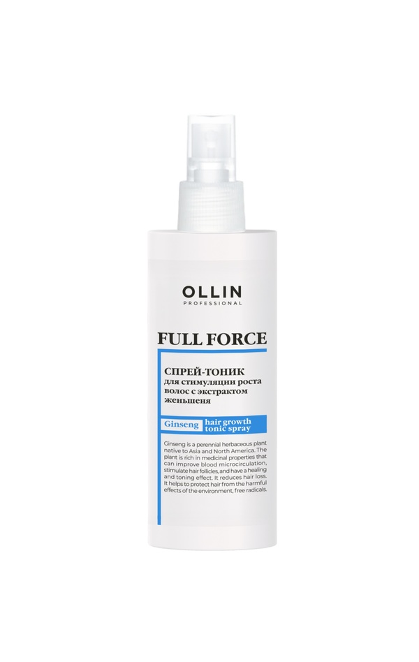 OLLIN FULL FORCE Спрей-тоник для стимуляции роста волос с экстрактом женьшеня 100мл