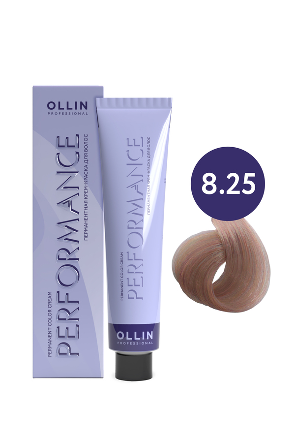 OLLIN PERFORMANCE  8/25 светло-русый фиолетово-махагоновый 60мл Перманентная крем-краска для волос