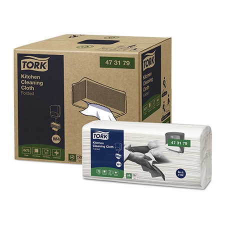 473179 Tork нетканый материал для кухни, W4, белый, в салфетках,75 л, 35,5/41,5