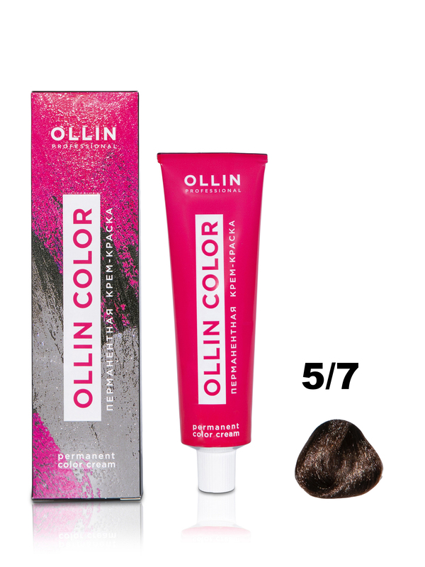 OLLIN COLOR  5/7 светлый шатен коричневый 100 мл Перманентная крем-краска для волос