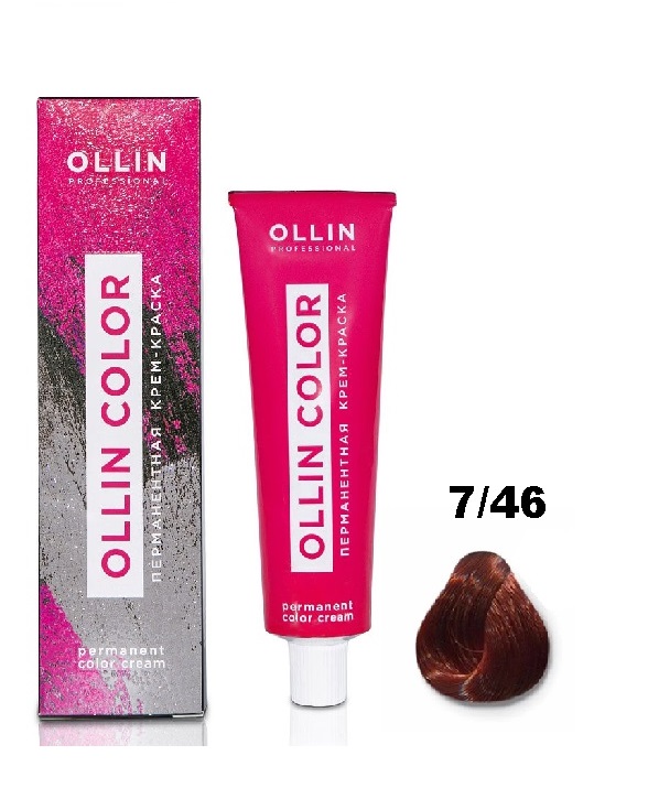 OLLIN COLOR  7/46 русый медно-красный 100 мл Перманентная крем-краска для волос