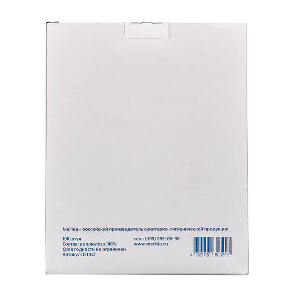 ГП11СТ Одноразовые покрытия на сиденье унитаза "MERIDA", влагопрочные, 1/4 сложение (1 уп. - 100 шт.