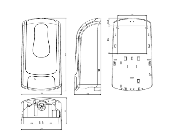 DEB001 Дозатор жидкого мыла MERIDA ONE 1000 ABS-пластик,белый