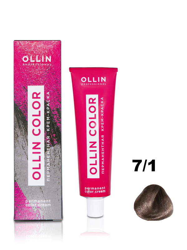 OLLIN COLOR  7/1 русый пепельный 100 мл Перманентная крем-краска для волос