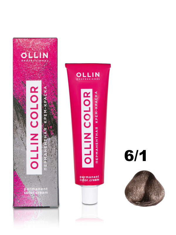 OLLIN COLOR  6/1 темно-русый пепельный 100 мл Перманентная крем-краска для волос