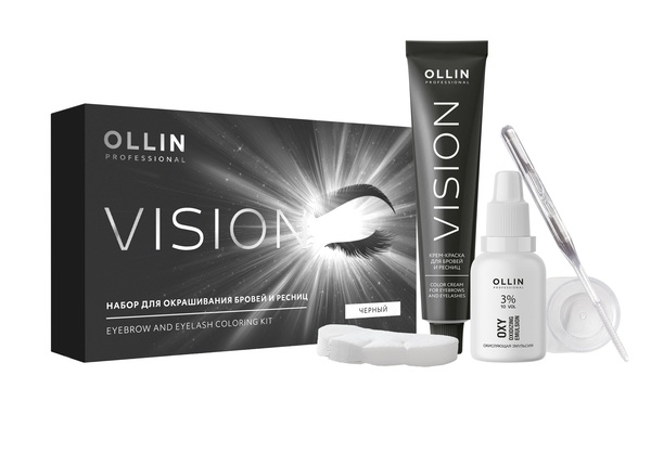 VISION НАБОР для окрашивания бровей и ресниц (Черный) OLLIN PROFESSIONAL
