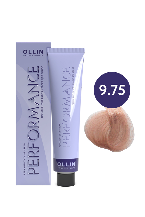 OLLIN PERFORMANCE  9/75 блондин коричнево-махагоновый 60мл Перманентная крем-краска для волос