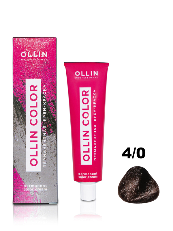 OLLIN COLOR  4/0 шатен 100 мл Перманентная крем-краска для волос