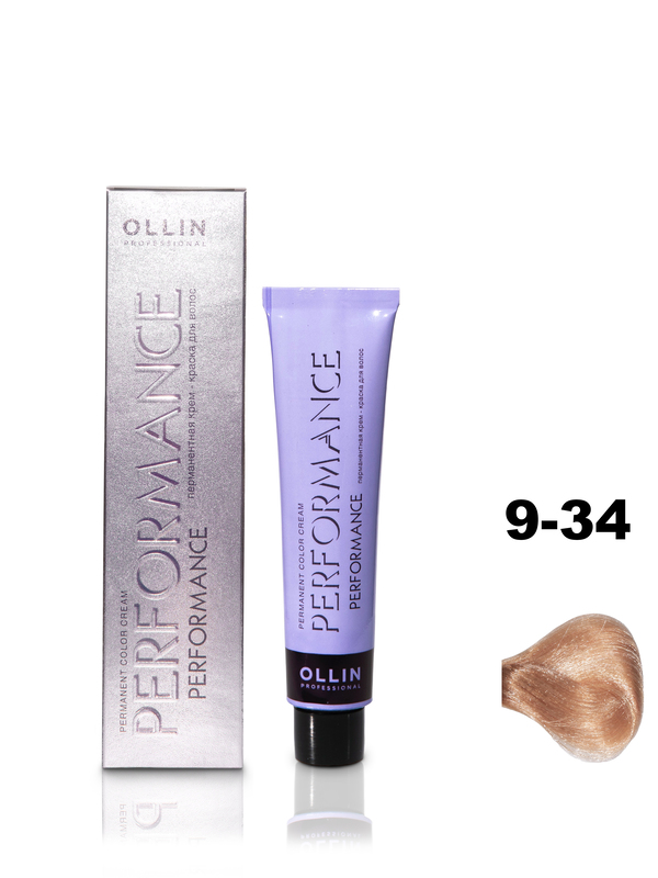 OLLIN PERFORMANCE  9/34 блондин золотисто-медный 60мл Перманентная крем-краска для волос