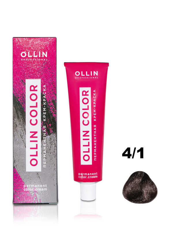 OLLIN COLOR  4/1 шатен пепельный 100 мл Перманентная крем-краска для волос