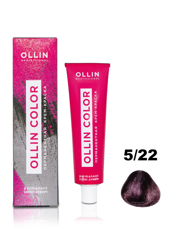OLLIN COLOR  5/22 светлый шатен фиолетовый 100 мл Перманентная крем-краска для волос