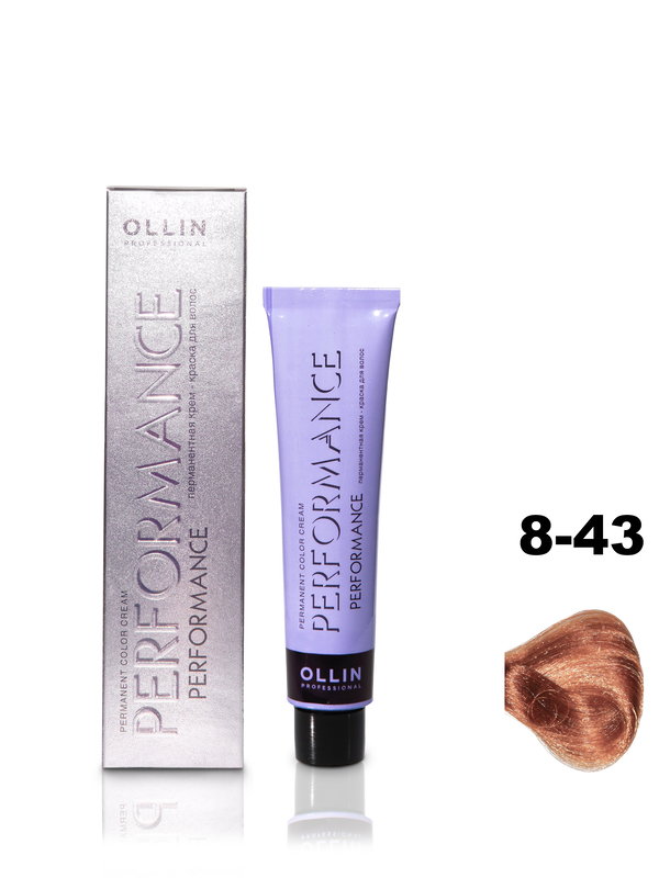 OLLIN PERFORMANCE  8/43 светло-русый медно-золотистый 60мл Перманентная крем-краска для волос