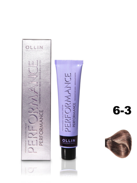 OLLIN PERFORMANCE  6/3 темно-русый золотистый 60мл Перманентная крем-краска для волос