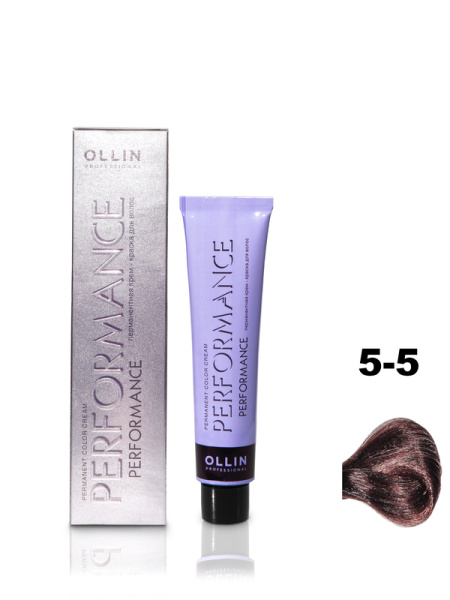 OLLIN PERFORMANCE  5/5 светлый шатен махагоновый 60мл Перманентная крем-краска для волос