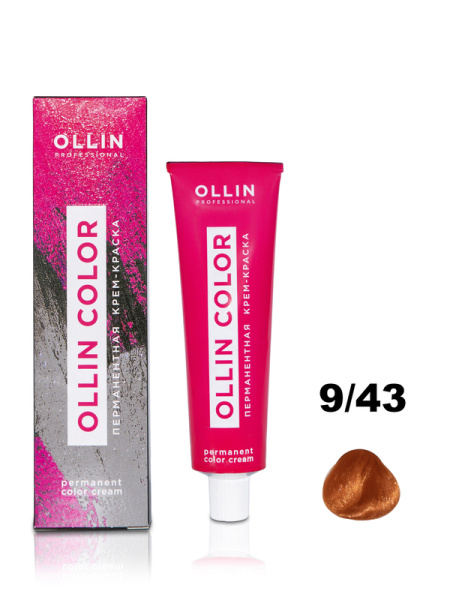 OLLIN COLOR  9/43 блондин медно-золотистый 100 мл Перманентная крем-краска для волос