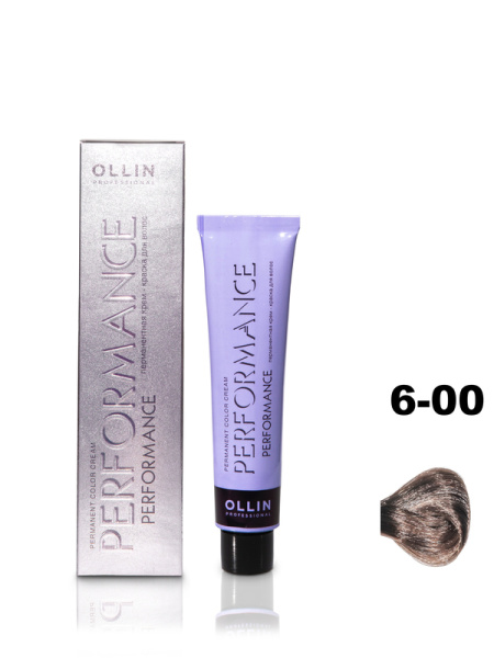 OLLIN PERFORMANCE  6/00 темно-русый глубокий 60мл Перманентная крем-краска для волос