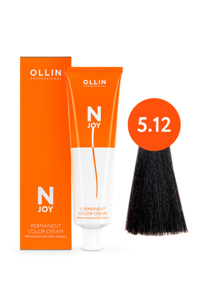 OLLIN "N-JOY"  5/12 – светлый шатен пепельно-фиолетовый, перманентная крем-краска для волос 100мл 