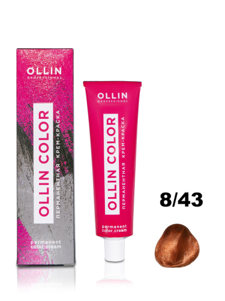OLLIN COLOR  8/43 светло-русый медно-золотистый 100 мл Перманентная крем-краска для волос