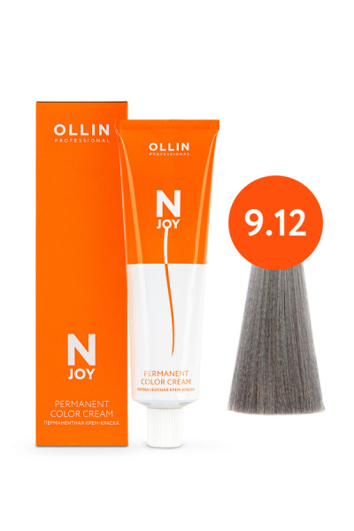 OLLIN "N-JOY"  9/12 - блондин пепельно-фиолетовый, перманентная крем-краска для волос 100мл 