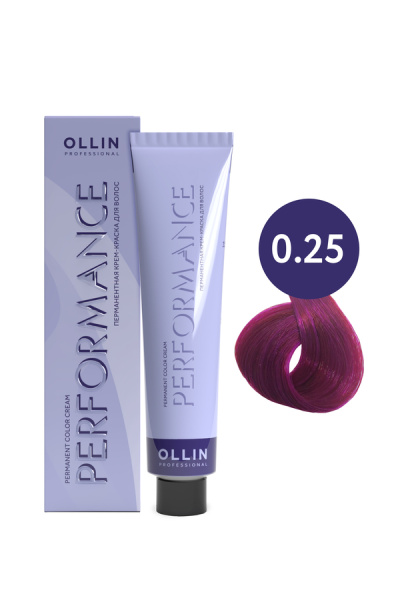 OLLIN PERFORMANCE  0/25 фиолетово-махагоновый (розовый) 60мл Перманентная крем-краска для волос