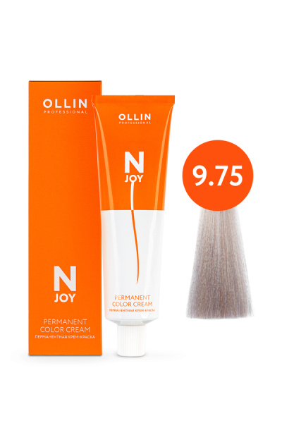 OLLIN "N-JOY"  9/75 – блондин коричнево-махагоновый, перманентная крем-краска для волос 100мл 