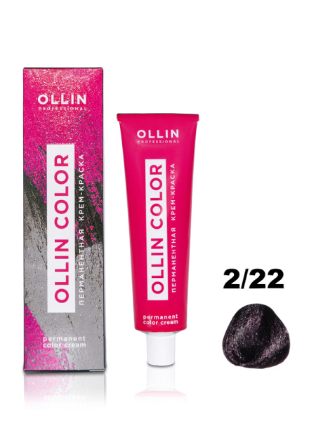 OLLIN COLOR  2/22 черный фиолетовый 60мл Перманентная крем-краска для волос