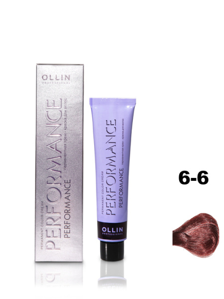 OLLIN PERFORMANCE  6/6 темно-русый красный 60мл Перманентная крем-краска для волос
