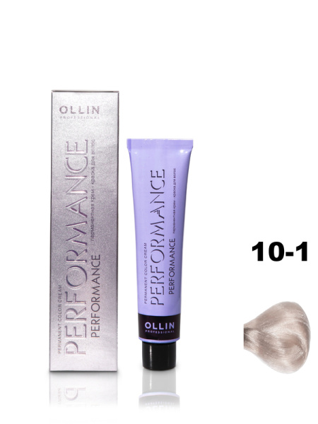 OLLIN PERFORMANCE 10/1 светлый блондин пепельный 60мл Перманентная крем-краска для волос