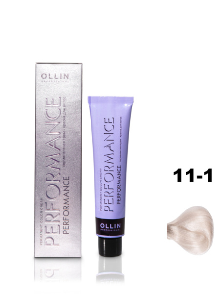 OLLIN PERFORMANCE 11/1 специальный блондин пепельный 60мл Перманентная крем-краска для волос