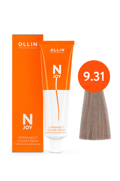 OLLIN "N-JOY"  9/31 – блондин золотисто-пепельный, перманентная крем-краска для волос 100мл 