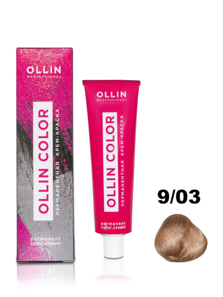 OLLIN COLOR  9/03 блондин прозрачно-золотистый 100 мл Перманентная крем-краска для волос