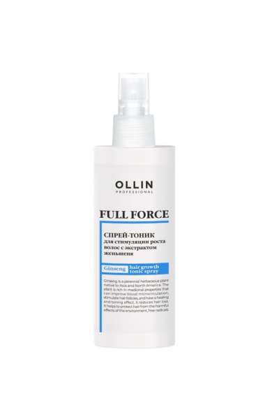 OLLIN FULL FORCE Спрей-тоник для стимуляции роста волос с экстрактом женьшеня 100мл