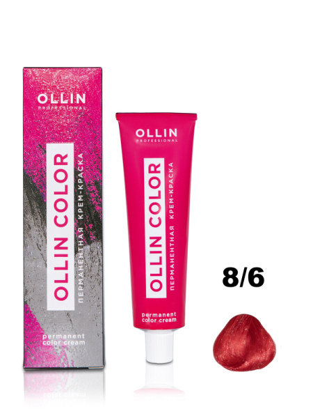 OLLIN COLOR  8/6 светло-русый красный 100 мл Перманентная крем-краска для волос