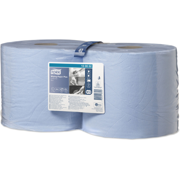 130052 TorkПлюс протир.бумага со съем. втулкой,750 л/рул., 2сл,255м*24см, голубой W1/W2
