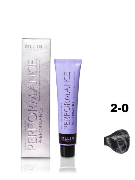 OLLIN PERFORMANCE  2/0 черный 60мл Перманентная крем-краска для волос