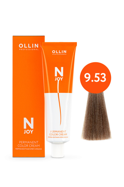OLLIN "N-JOY"  9/53 – блондин махагоново-золотистый, перманентная крем-краска для волос 100мл 