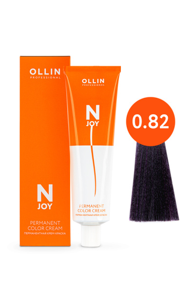 OLLIN "N-JOY"  0/82 - сине-фиолетовый, перманентная крем-краска для волос 100мл 