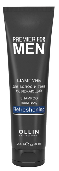 OLLIN PREMIER FOR MEN Шампунь для волос и тела освежающий 250мл/ Shampoo Hair&Body Refreshening