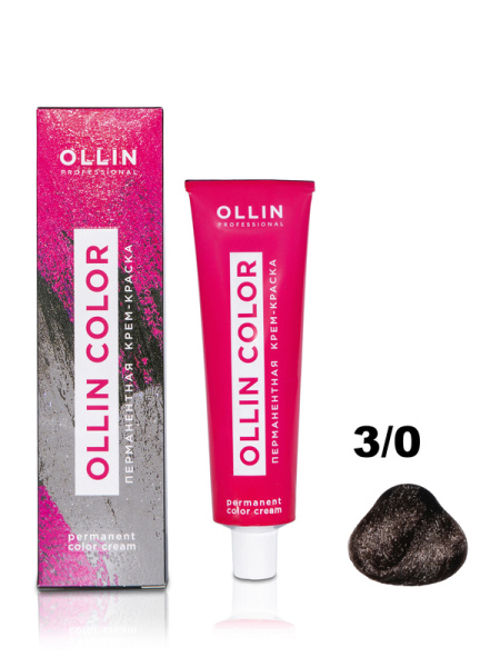 OLLIN COLOR  3/0 темный шатен 60мл Перманентная крем-краска для волос