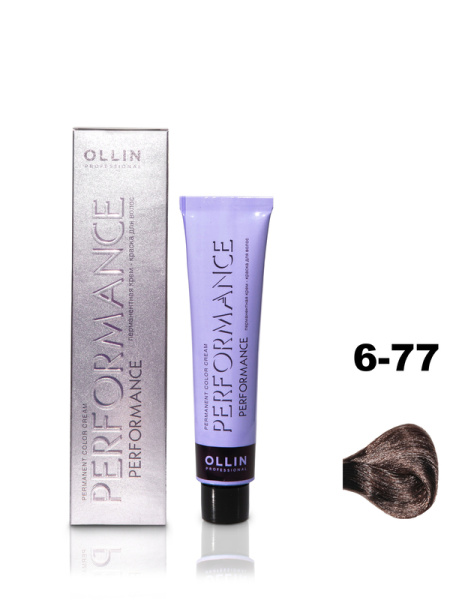 OLLIN PERFORMANCE  6/77 темно-русый интенсивно-коричневый 60мл Перманентная крем-краска для волос