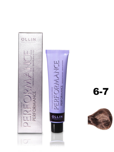 OLLIN PERFORMANCE  6/7 темно-русый коричневый 60мл Перманентная крем-краска для волос