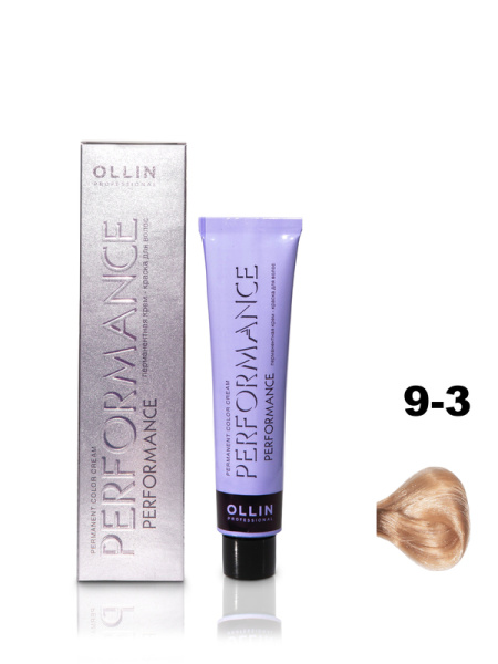 OLLIN PERFORMANCE  9/3 блондин золотистый 60мл Перманентная крем-краска для волос