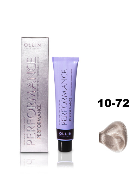 OLLIN PERFORMANCE 10/72 светлый блондин коричнево-фиолетовый 60мл Перманентная крем-краска для волос